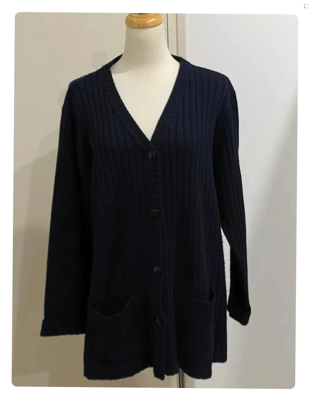 Chaleco largo talla XL azul marino Edmée Collection 🗟 – photo 2